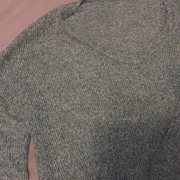 Loose knit teal and white sweater dress - Picture 2 of 2